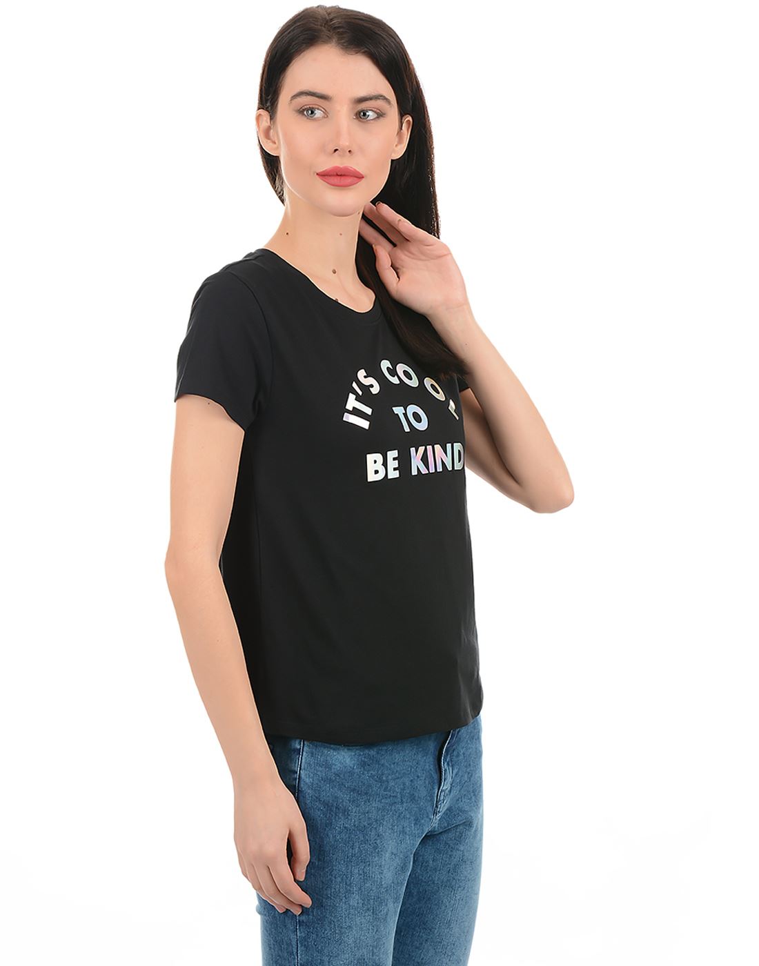 Pepe Jeans Women Casual Wear Black T-Shirt
